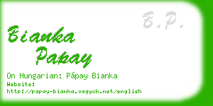 bianka papay business card