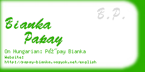 bianka papay business card
